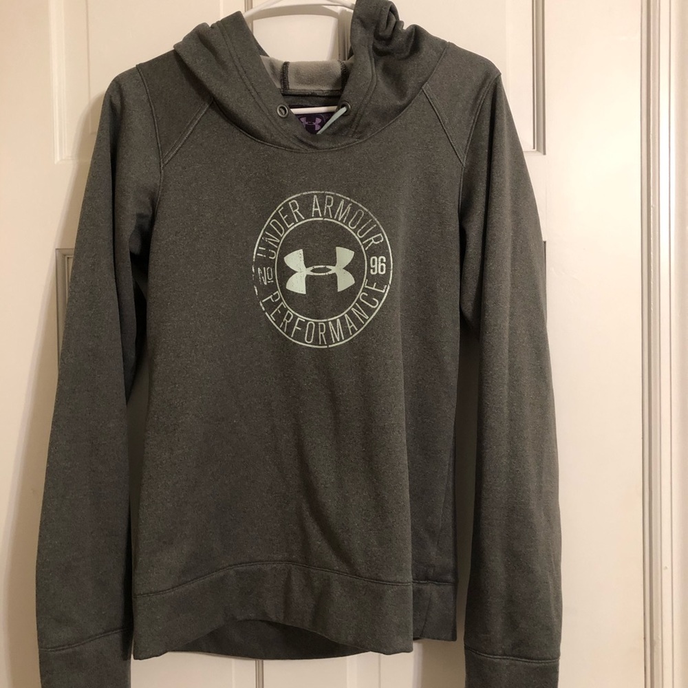 Gray Under Armour Distressed Look Hoodie W Medium